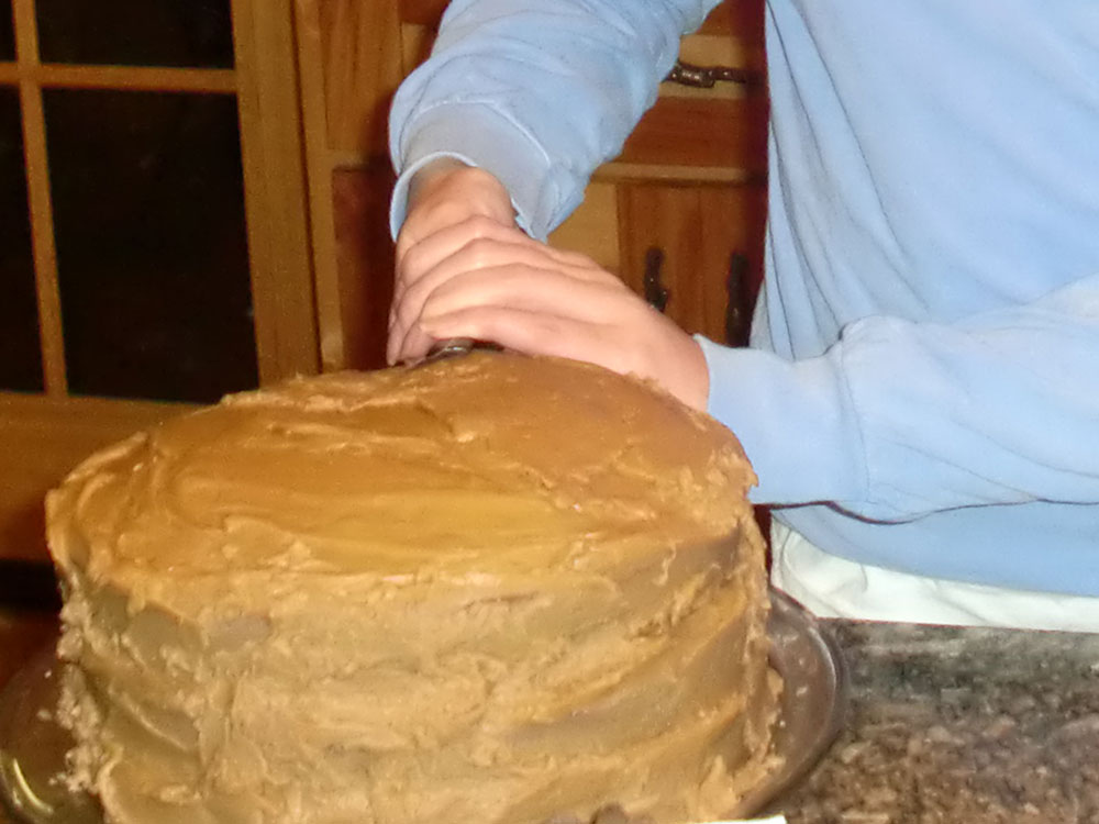 Maple Macaroni Caramel Italian Cream Cake