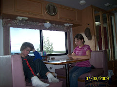 Mitch and Suzanne playing cards in the RV