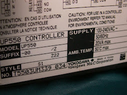 yokogawa duocom hsp550 up550 controller nameplate closeup