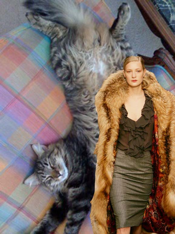 MANNEQUIN PERUSER Kitty Cat & Fur Coat