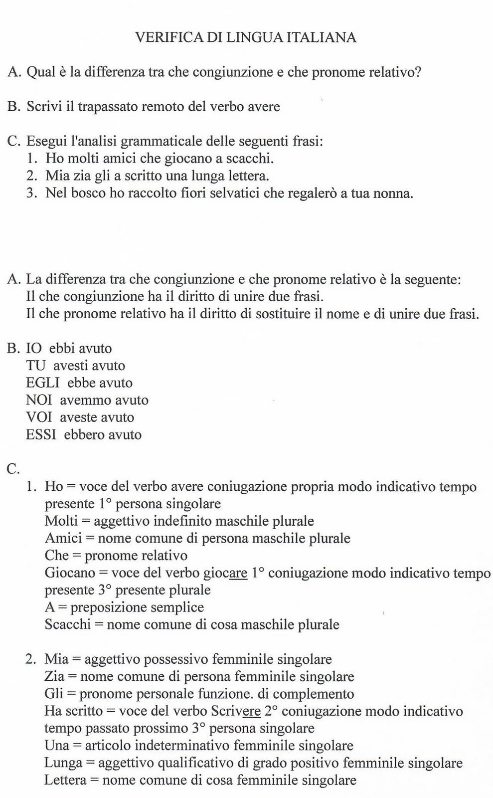 Che Cos è Quale In Analisi Grammaticale