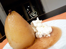 Vin Santo Poached Pear with Softly Whipped Cream