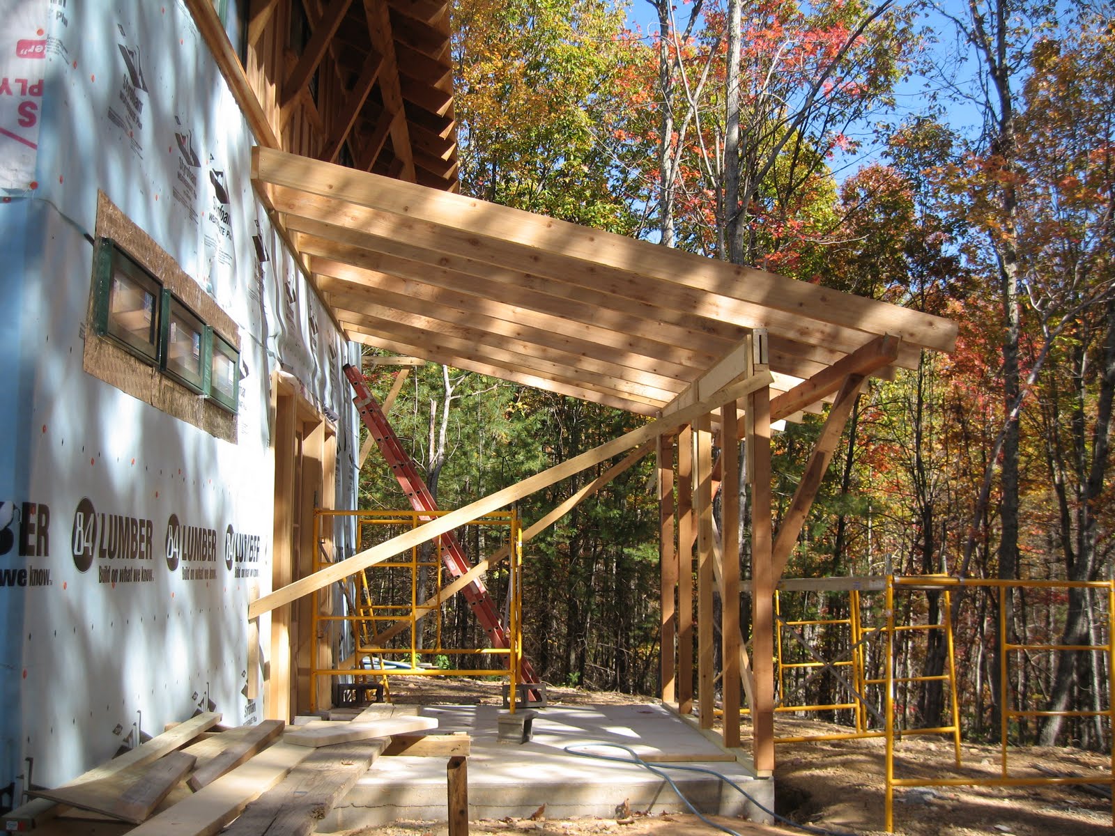 Modern Mountain Home: Screen Porch Framing