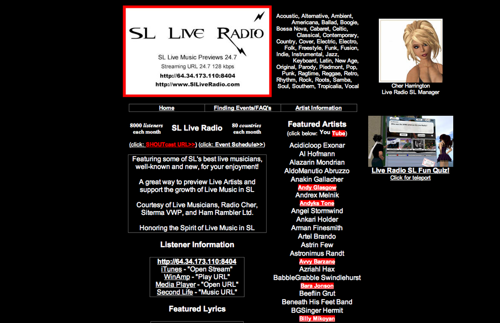 Second life radio stations christmas