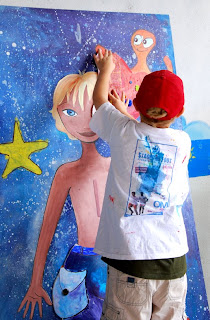 semaine d'animation peintures et stylisme avec les enfants.