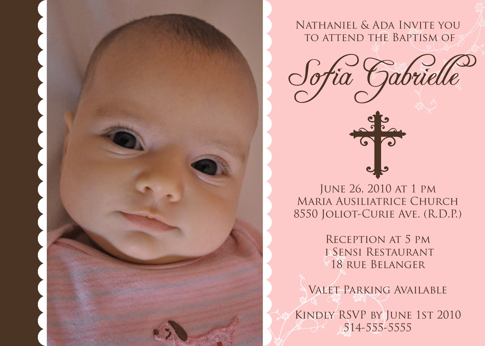 Examples Of Baptism Invitations