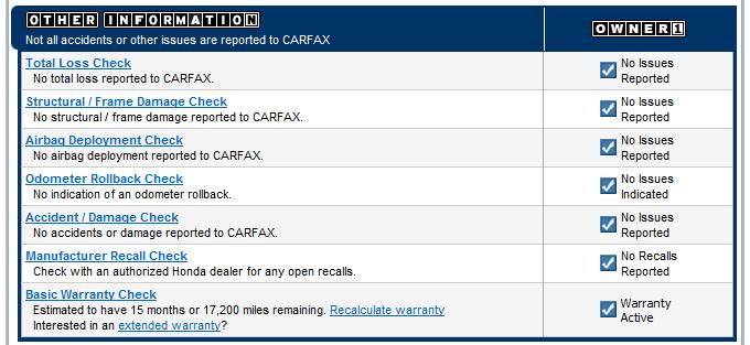 Free CARFAX report for this CRV page 3