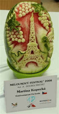 Watermelon carving art - seen at curiousphotos.blogspot.com