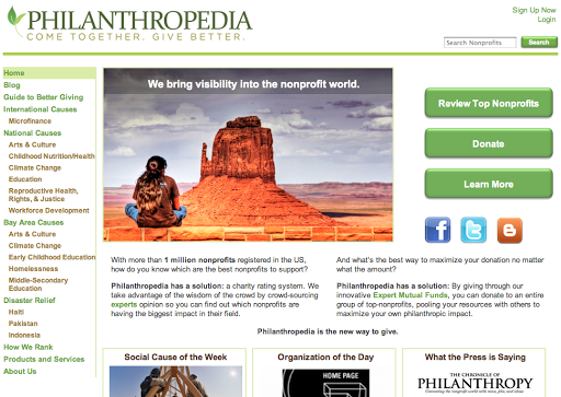 The Philanthropedia homepage