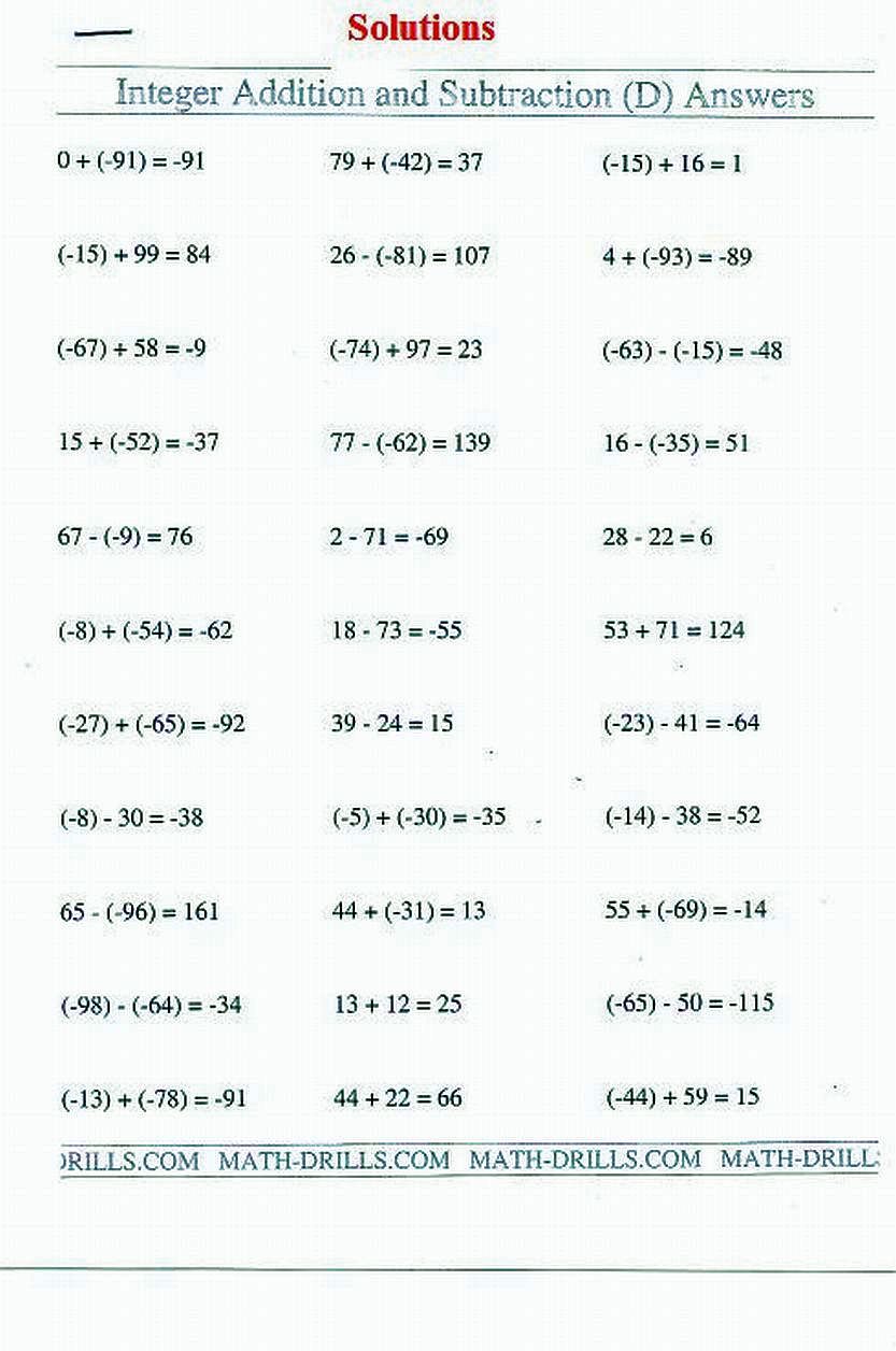 Cobb Adult Ed Math: Integer Operations and Order of Operations