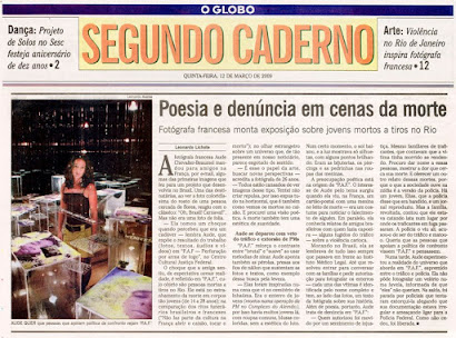 materia do jornal O Globo do dia 12 de março de 2009