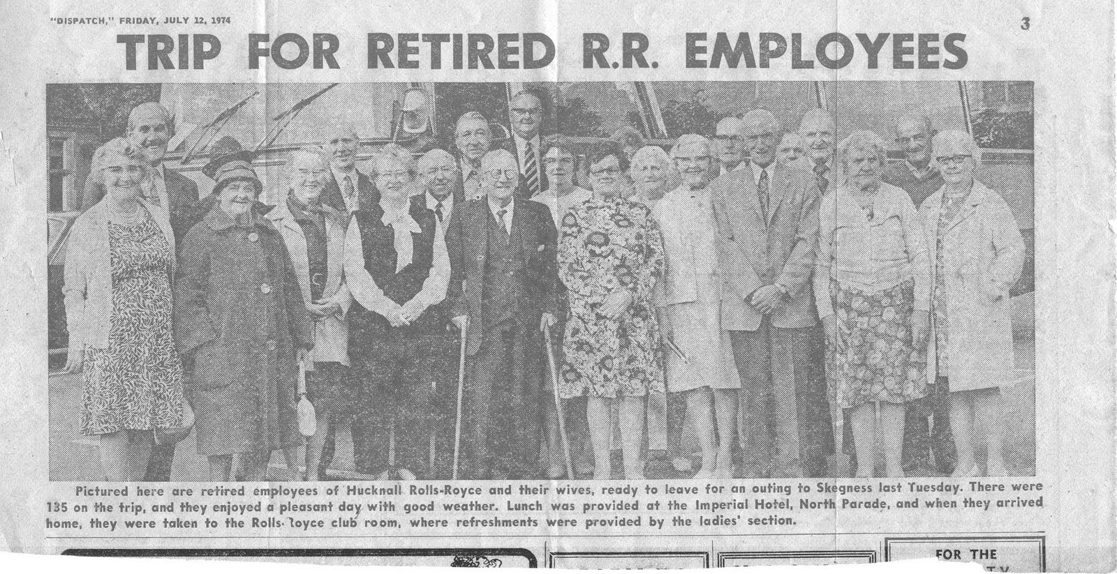 This Is Hucknall Newspaper Cutting Rolls Royce Outing