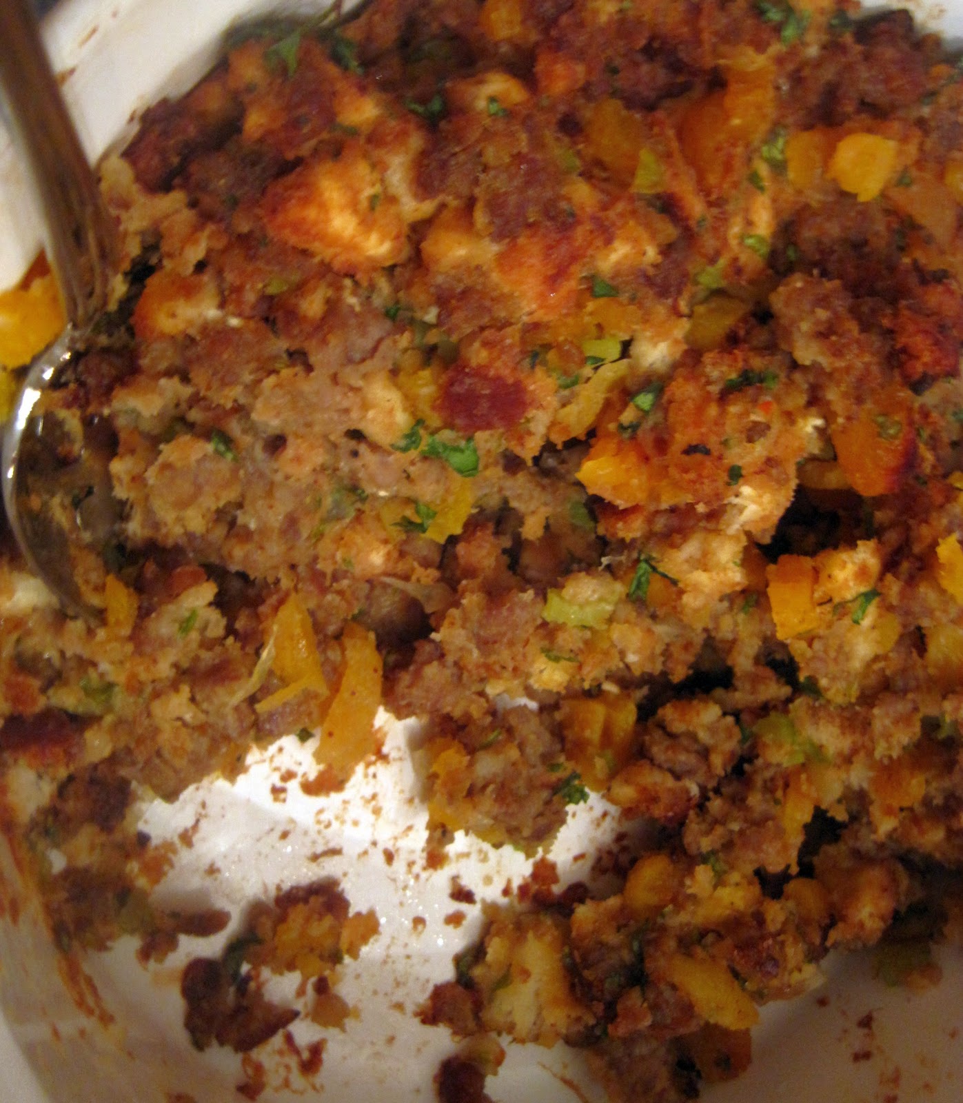 Rachel vs. Ramen Christmas Feast Apricot Sausage Stuffing