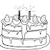 Desenho de bolo de aniversário para pintar