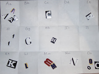 sort and glue letters