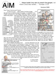 Previous Prayer Letters