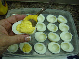 Deviled Eggs are a potluck and holiday tradition. But making hard-boiled eggs can be tricky sometimes. Here is my trick to make them perfect every time. #WomenLivingWell #eggs #easyholidayfoods