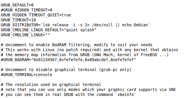 Grub image. Grub image