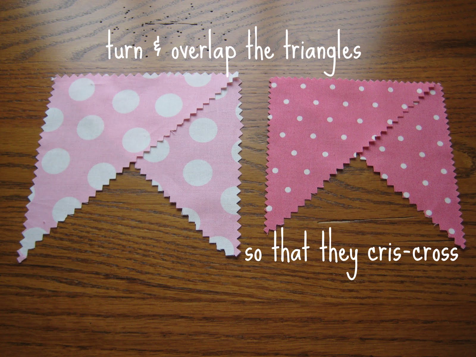 leaf and letter handmade on the cheap fabric pennant banner.