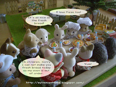 sylvanian families pizza lunch