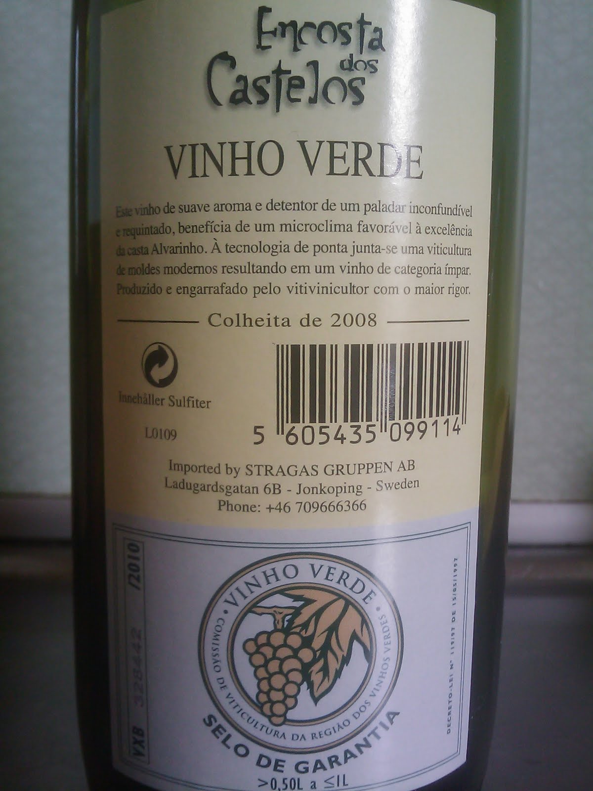 WINE IN SWEDEN TN Encosta dos Castelos Alvarinho 2008