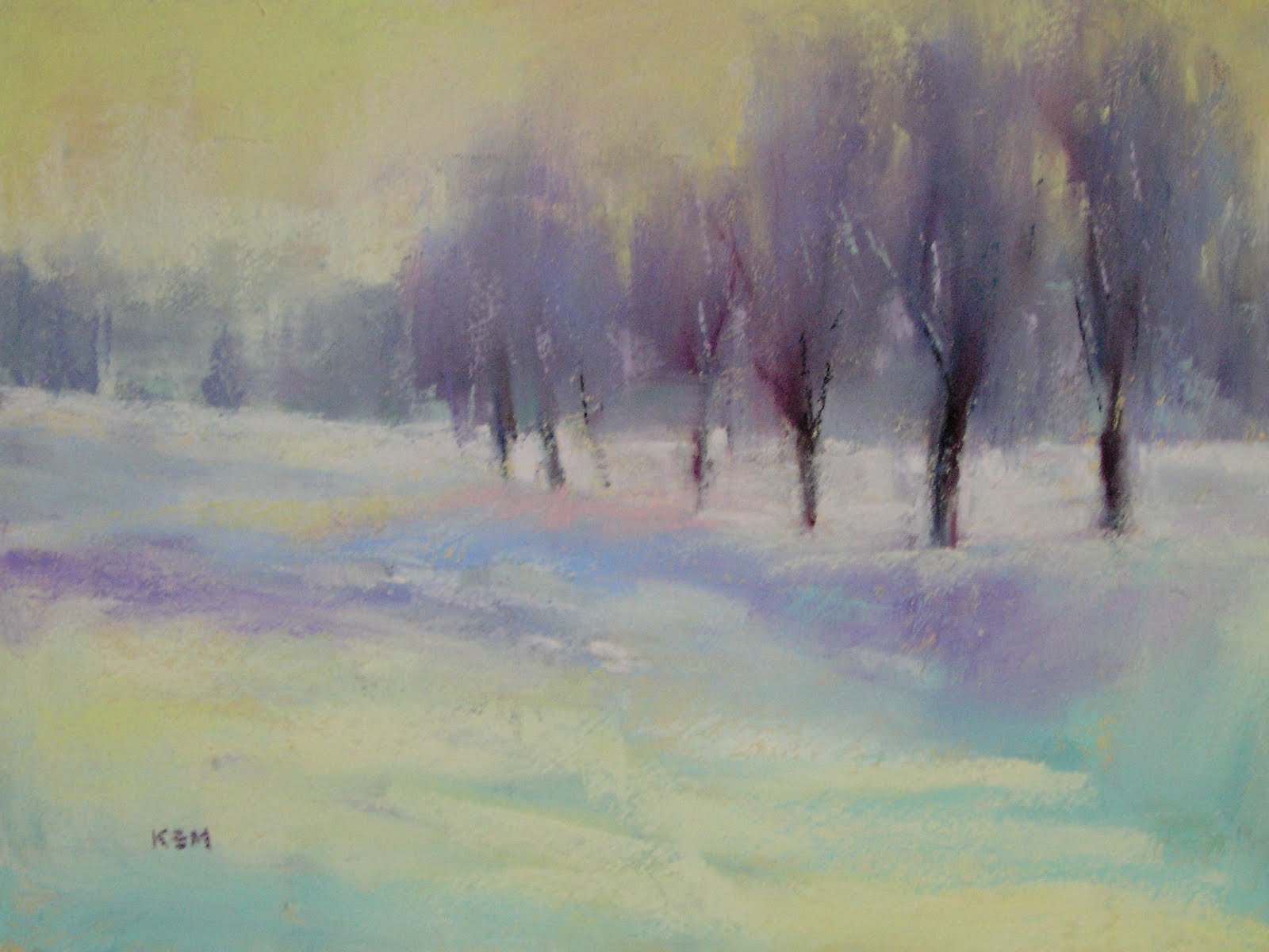 Painting My World Winter Landscape 9x12 pastel