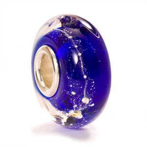 Retired Blue Glass and Silver Trollbead
