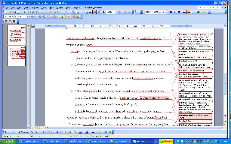 Dave s thoughts an example of an ms word document edited using the track changes feature