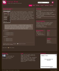 Citrus pink 3 column blogger template