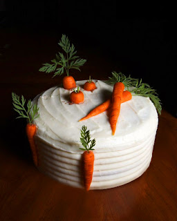 Carrot cake with carrot detail from Answers en Croute