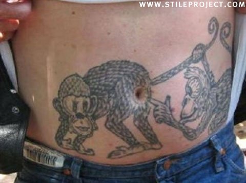 Funny monkey tattoo