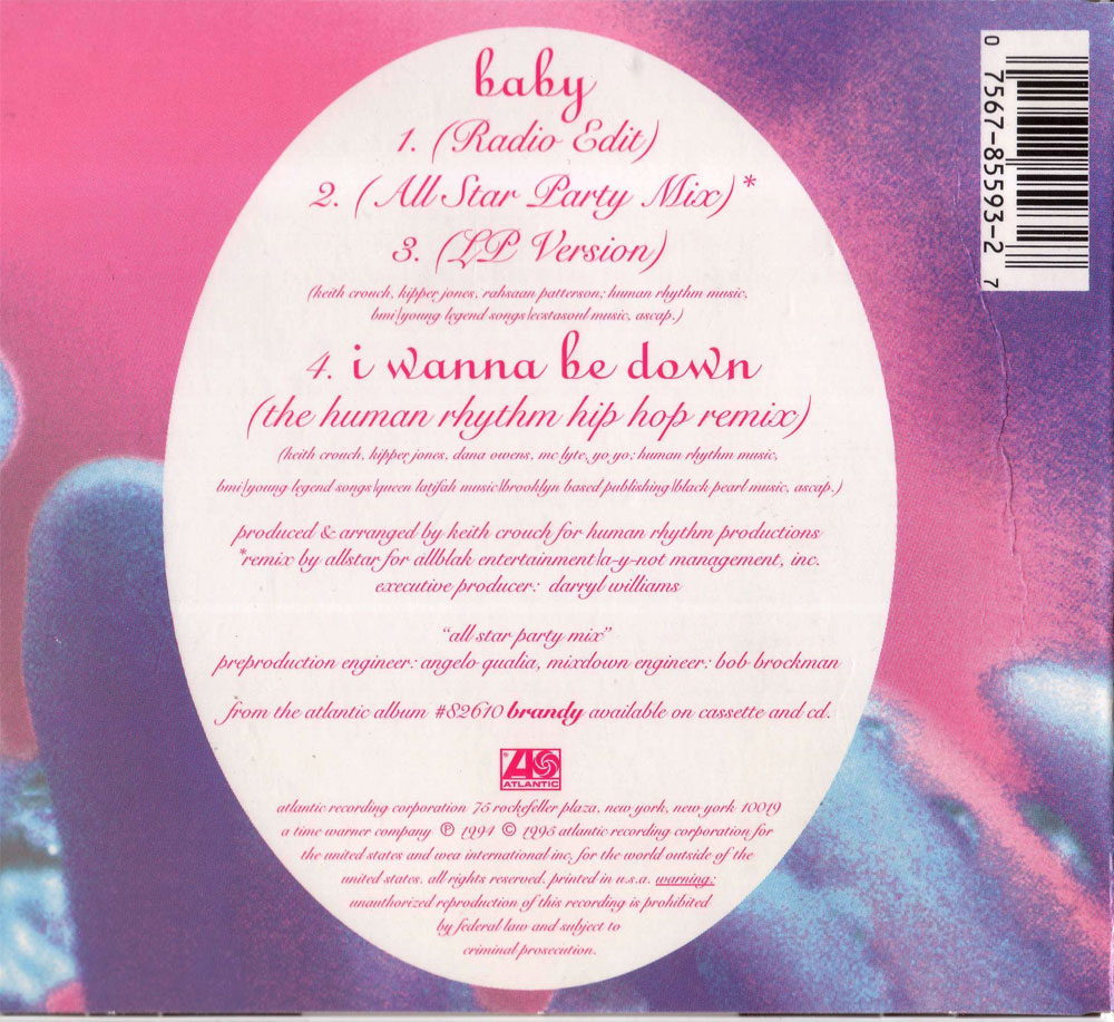 highest level of music Brandy BabyCDMDigipak1994