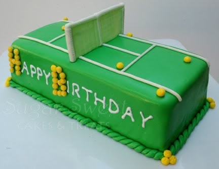Tennis theme birthday cake