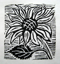 Sunflower Linocut Print