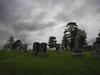 dark mournful cemetery