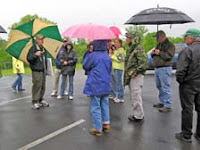 people in rain