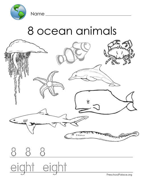 animal worksheet: NEW 288 OCEAN ANIMAL WORKSHEETS PRESCHOOL