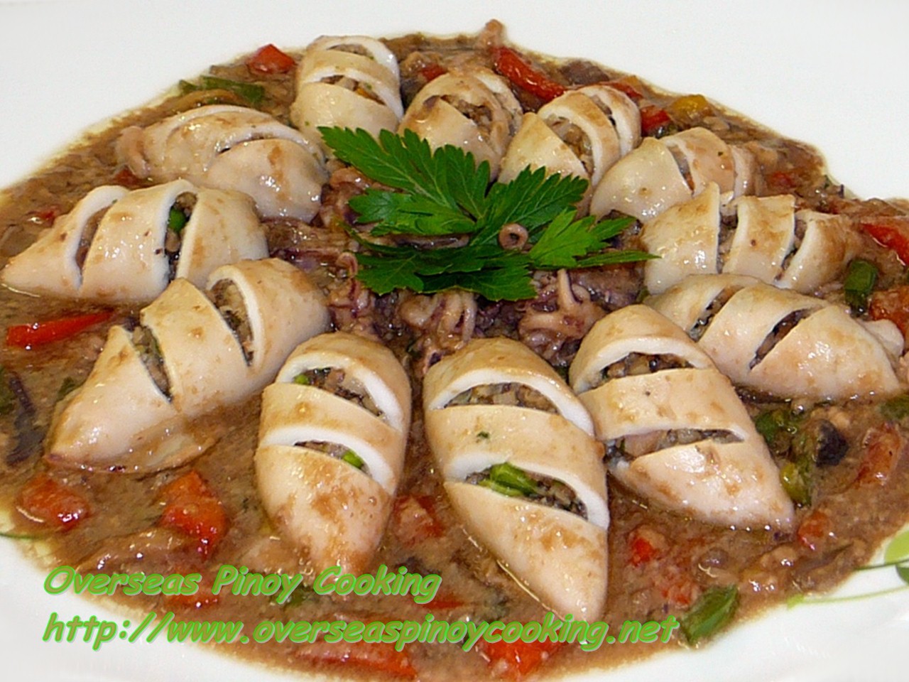 Stuffed Squid in Oyster Hoisin Sauce
