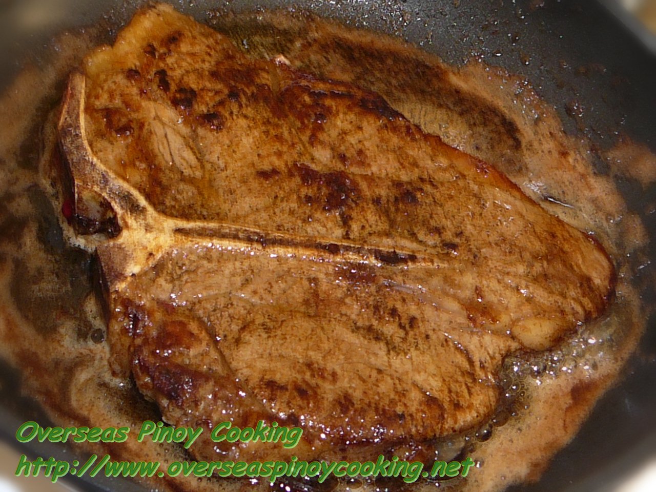 TBone Steak with Mushroom Gravy, Pinoy Style