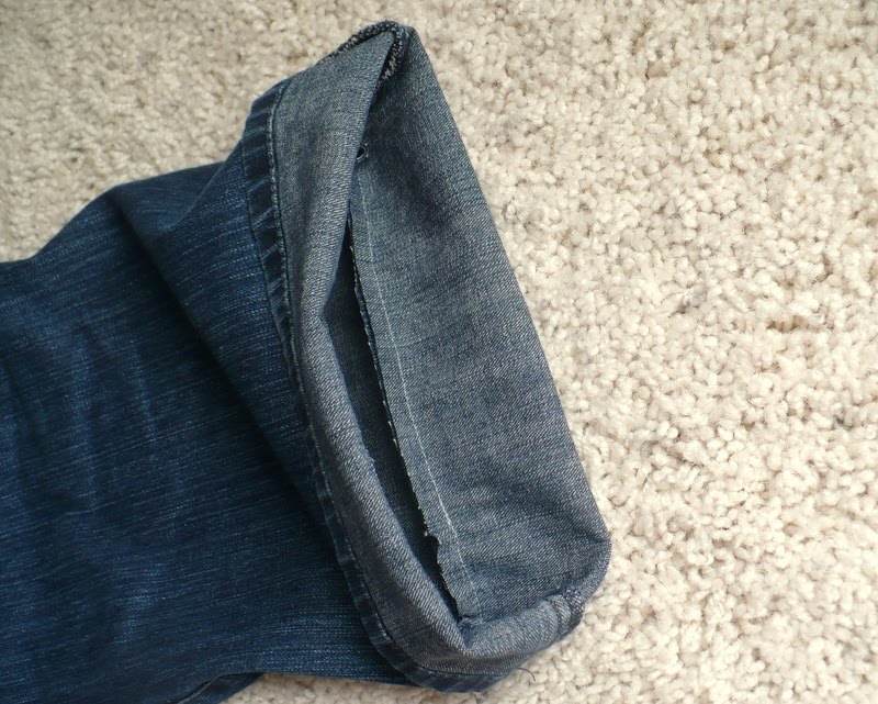 Sew What Turn jeans into cuffed capris!!