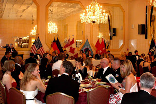 dining military handsome uniform husband president official head table there