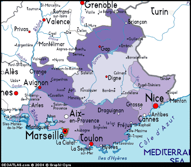 Kaart Provence