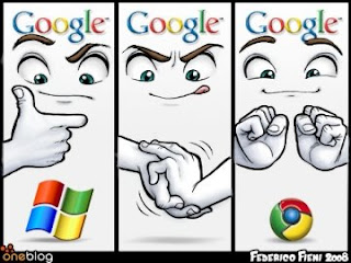Transformación del logotipo de Windows en el logotipo de Google Chrome