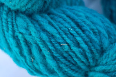 Close-up of teal wool