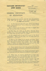 'O' Level papers from 1962 & 3