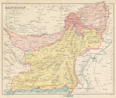 1899م خريطة بلوشستان الشرقية بعد التقسيم عام