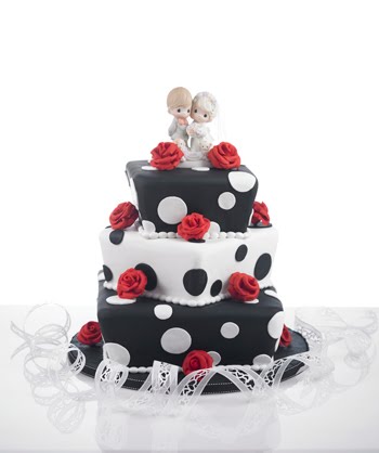 Black And White And Red Wedding Cakes