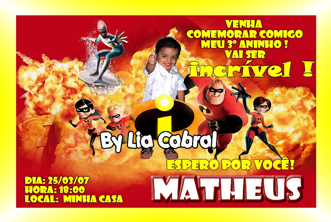 CONVITE OS INCRÍVEIS