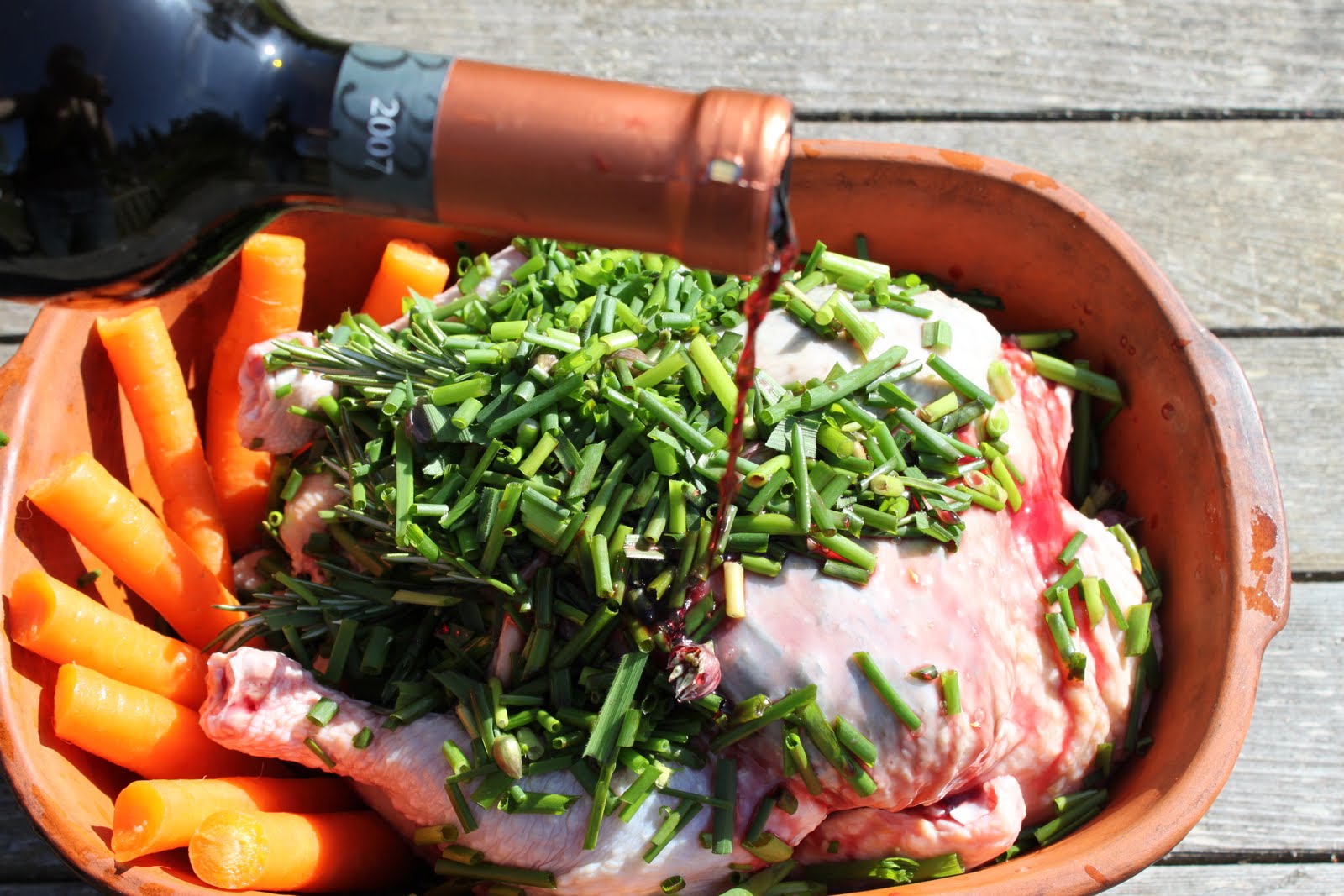 Mud Pies and Froggy Tales Slow Cooked Chives and Rosemary Chicken in Red Wine