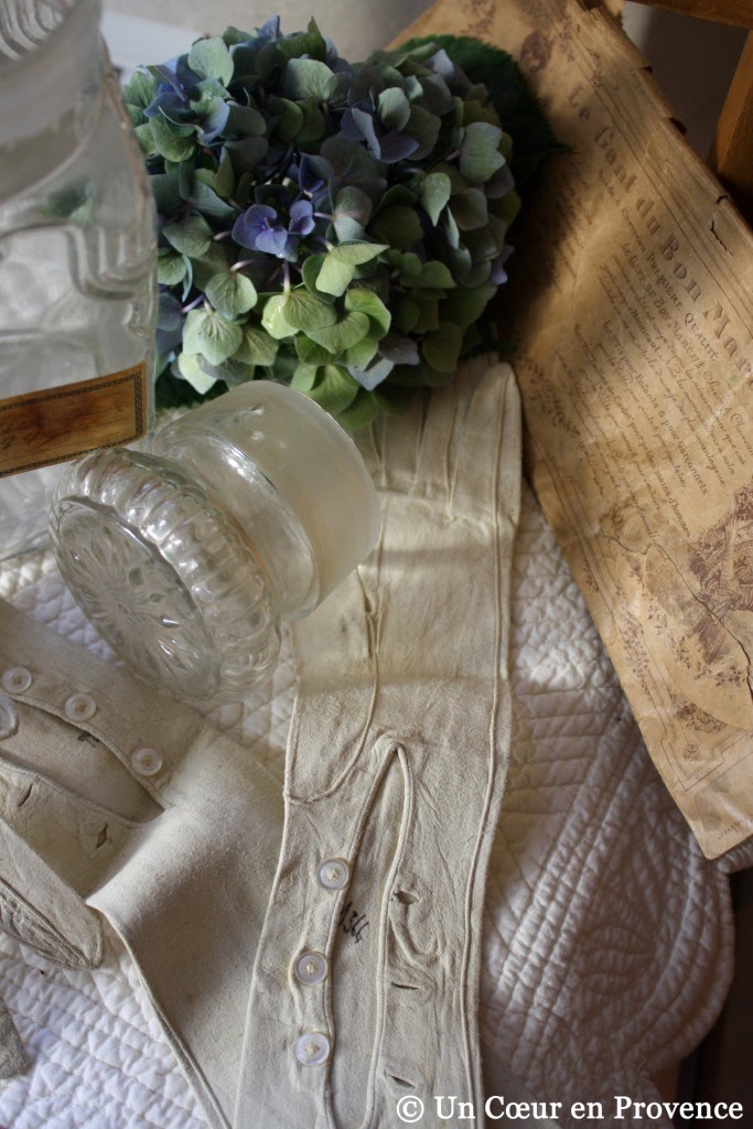 Composition les vieux gants de cuir blanc